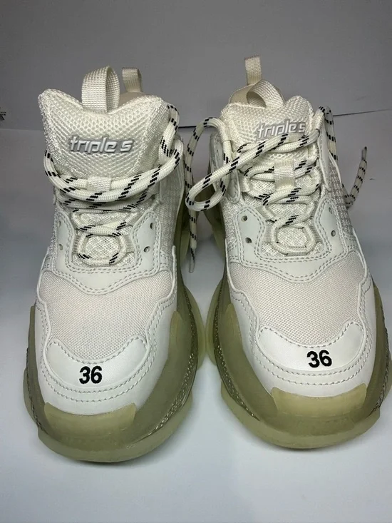 Balenciaga Triple S Sneakers in Off-White and Translucent Sole - Picture 2 of 9